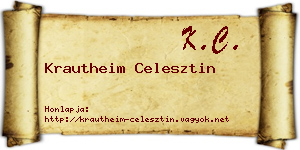 Krautheim Celesztin névjegykártya
